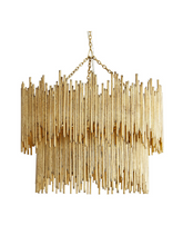 Load image into Gallery viewer, Prescott Gold Leaf Chandelier
