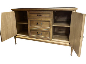 64" Unfinished 3 Drawer 2 Door White Fine Furniture Vintage Buffet #08201