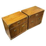 24" Unfinished 2 Door 1 Drawer Vintage 2 Side Table Set #08117