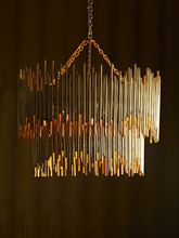 Load image into Gallery viewer, Prescott Gold Leaf Chandelier
