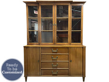Load image into Gallery viewer, 58&quot; Unfinished 4 Door 4 Drawer Vintage Hutch #07962
