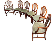 Load image into Gallery viewer, 20&quot; Unfinished Vintage Shield Back Chair Set of 6 #07602
