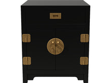 Load image into Gallery viewer, 20&quot; Unfinished 2 Door 1 Drawer Vintage Campaign Style Single Nightstand #07131
