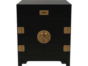 20" Unfinished 2 Door 1 Drawer Vintage Campaign Style Single Nightstand #07131
