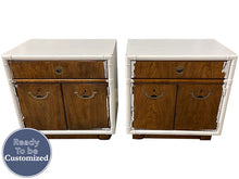 Load image into Gallery viewer, 24.5&quot; Unfinished 1 Drawer 2 Door Vintage Nightstand Set Of 2 #08146
