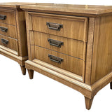 26" Unfinished 3 Drawer Thomasville Vintage Nightstand Set Of 2 #08180