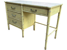Load image into Gallery viewer, 46.5&quot; Unfinished 4 Drawer Henry Link Bamboo Style Vintage Desk #07580
