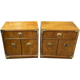 24" Unfinished 2 Door 1 Drawer Vintage 2 Side Table Set #08117