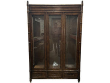 Load image into Gallery viewer, 53&quot; Unfinished 2 Door 3 Drawer Vintage Bamboo Style Hutch #08192
