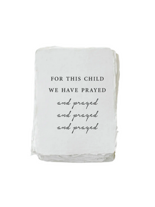 "For This Child We Have Prayed" Card