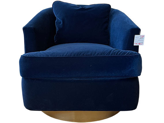 Kaylee Blue Velvet Swivel Chair