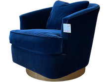 Load image into Gallery viewer, Kaylee Blue Velvet Swivel Chair
