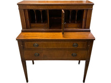 Load image into Gallery viewer, 36.5&quot; Unfinished 2 Drawer 2 Door Genuine Mahogany Vintage Desk #05670
