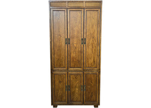 38" Unfinished 2 Drawer 4 Door Artefacts Vintage Wardrobe Hutch #07393