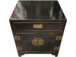 20" Unfinished 2 Door 1 Drawer Vintage Campaign Style Single Nightstand #07131