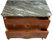 Load image into Gallery viewer, 31&quot; Unfinished 2 Drawer Marble Top Vintage Nightstand #07204
