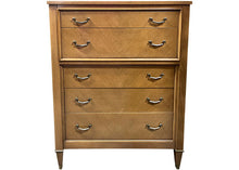 Load image into Gallery viewer, 38&quot; Finished Black Satin 5 Drawer Century Vintage Tallboy #07044
