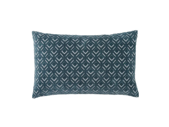 Blue Textured Lumbar Pillow