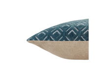 Load image into Gallery viewer, Blue Textured Lumbar Pillow
