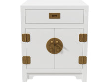 Load image into Gallery viewer, 20&quot; Unfinished 2 Door 1 Drawer Vintage Campaign Style Single Nightstand #07131
