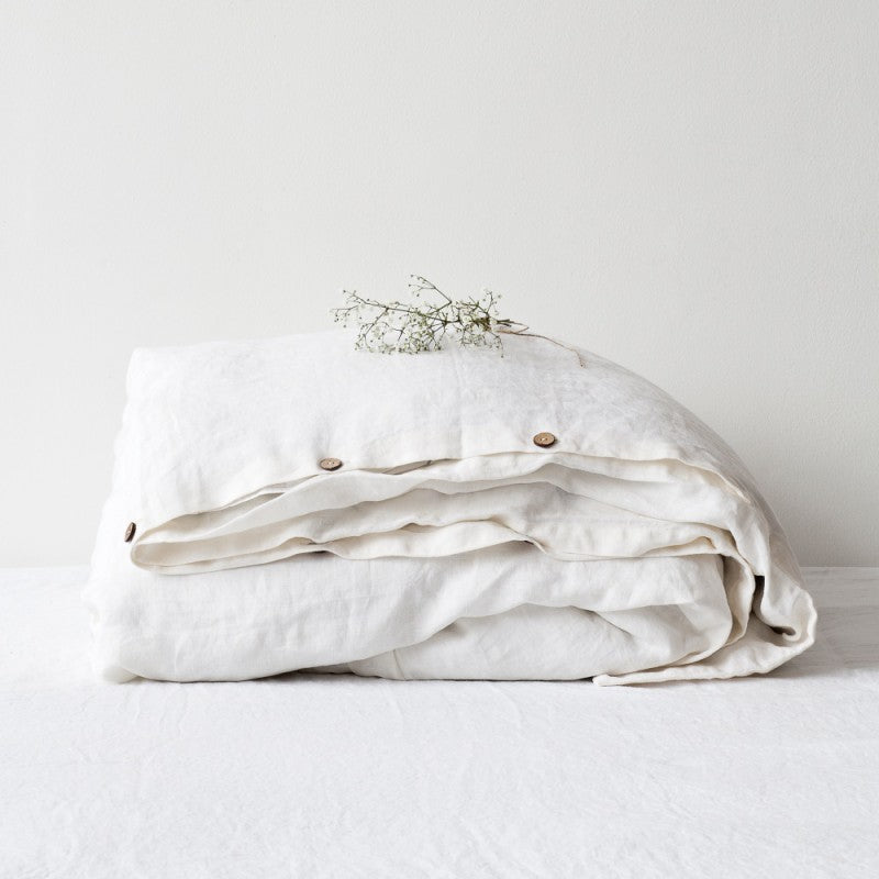 White Washed Linen Duvet Cover